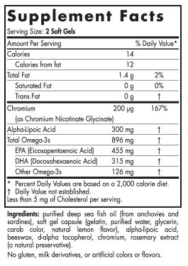 ProOmega Blood Sugar 1000 mg 60 gels Healthy Habits Living