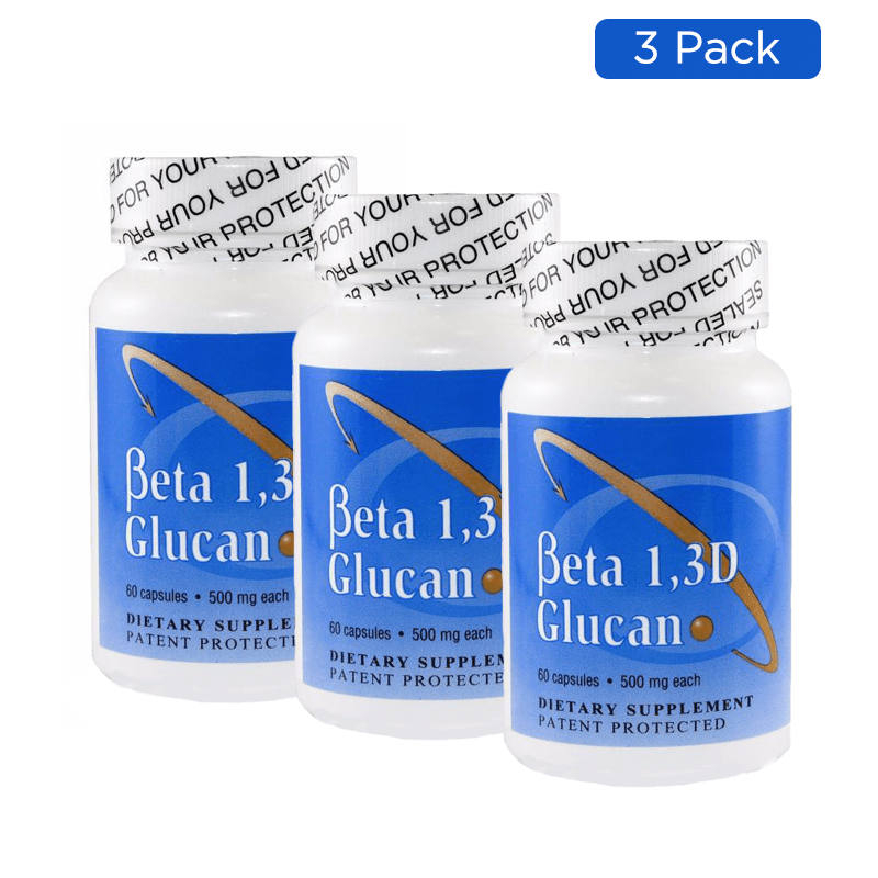 Beta 1, 3-D Glucan - 500mg Default Category Transfer Point 60 Capsules (Pack of 3) 