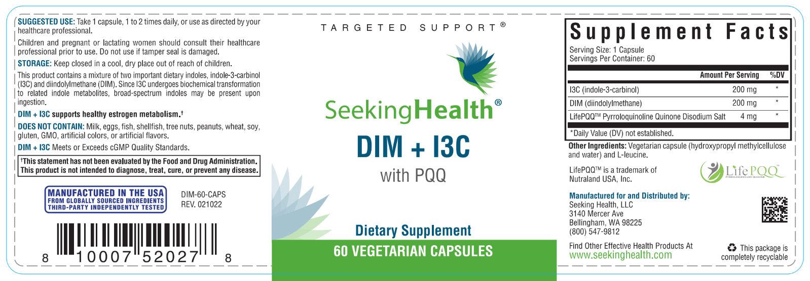 Dim I3c 60 Capsules Healthy Habits Living