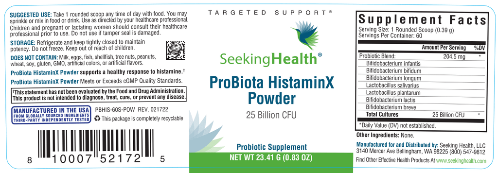 ProBiota HistaminX Powder - 23.41 Grams | Healthy Habits Living