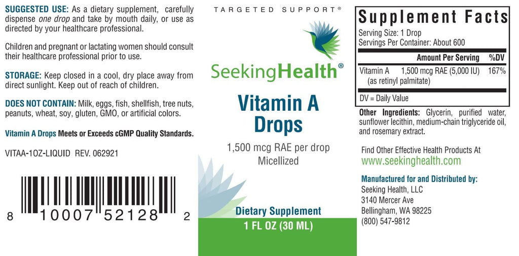 Vitamin A Drops - 1 fl oz | Healthy Habits Living