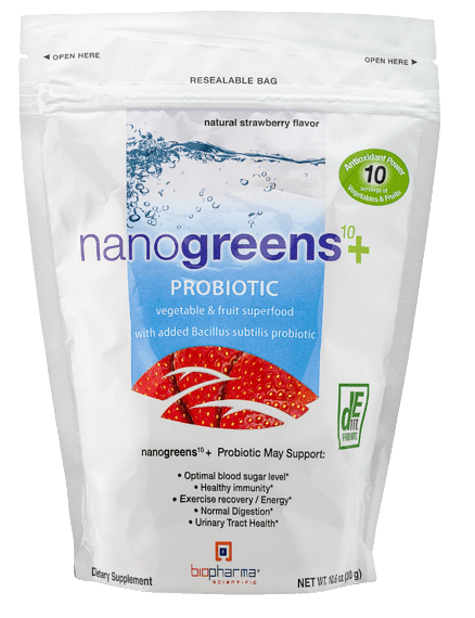 NanoGreens 10+ Probiotic - 30 Servings Default Category BioPharma Scientific Strawberry 